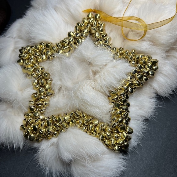 Jingle Bell Gold Star Christmas Ornament Mini Clustered Old Fashioned Jingles 6” - Picture 2 of 8